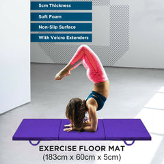 2-Inch Thick Foam Tri Folding Mat: Perfect for Workouts, Gymnastics, Pilates, and More