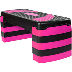 Ladies Pink Aerobic Stepper Adjustable Yoga Blocks Women Fitness Cardio Exercise