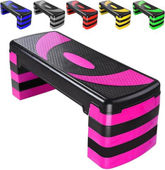 Ladies Pink Aerobic Stepper Adjustable Yoga Blocks Women Fitness Cardio Exercise