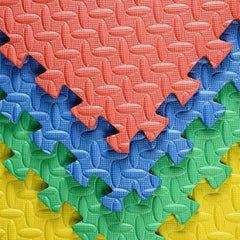 Soft Foam Interlocking Kids Floor Mat - Black & Grey, Extra Thick - 60x60x1.2cm