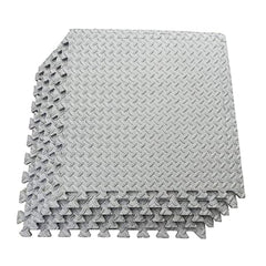 Soft Foam Interlocking Kids Floor Mat - Black & Grey, Extra Thick - 60x60x1.2cm