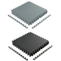 Soft Foam Interlocking Kids Floor Mat - Black & Grey, Extra Thick - 60x60x1.2cm