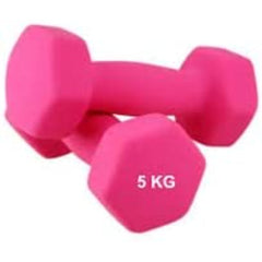 Neoprene Dumbbells 5kg in Red Blue and Pink Color