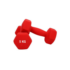 Neoprene Dumbbells 5kg in Red Blue and Pink Color