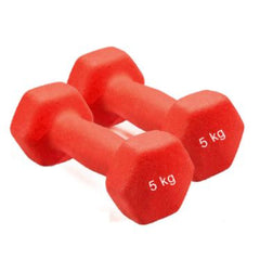 Neoprene Dumbbells 5kg in Red Blue and Pink Color
