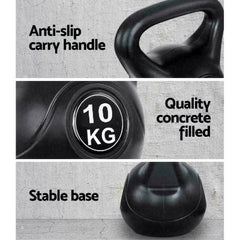 Get Fit and Build Strength with AJX 10kg Kettlebells - Premium Cast Iron and Adjustable Options Available