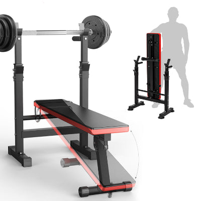 AJX Adjustable Weight Bench with Racks - Versatile Black/Red – AJX Sports