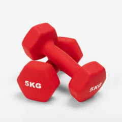 Neoprene Dumbbells 5kg in Red Blue and Pink Color