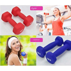 Neoprene Dumbbells 5kg in Red Blue and Pink Color
