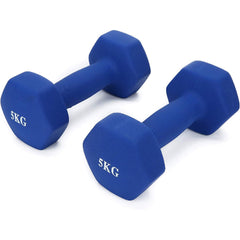 Neoprene Dumbbells 5kg in Red Blue and Pink Color