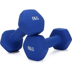 Neoprene Dumbbells 5kg in Red Blue and Pink Color